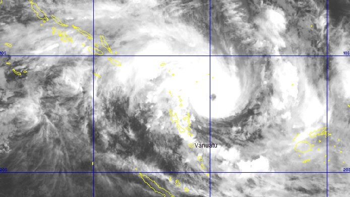 Satellite map of Tropical Cyclone Pam