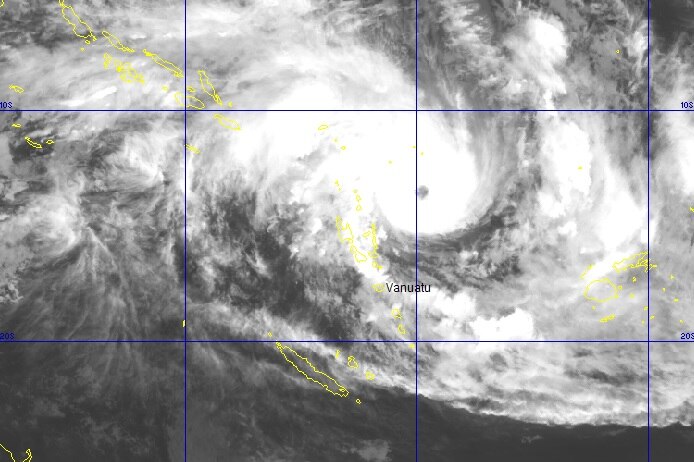 Satellite map of Tropical Cyclone Pam