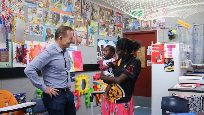 Former PM Tony Abbott at Warruwi School in the NT.