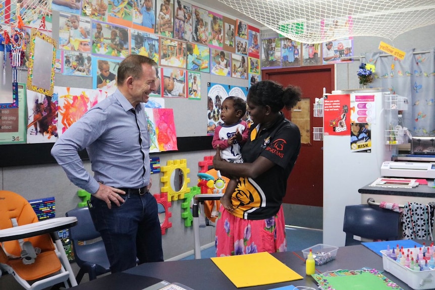 Former PM Tony Abbott at Warruwi School in the NT.