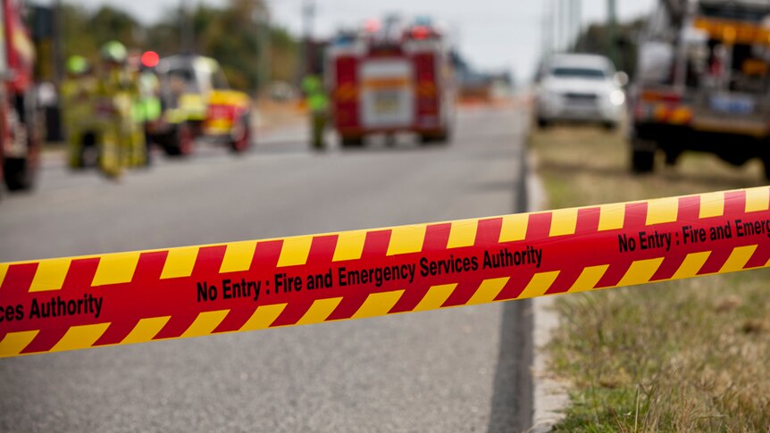Emergency services attend a gas leak caused by on-going roadworks in the Perth suburb of Gosnells.