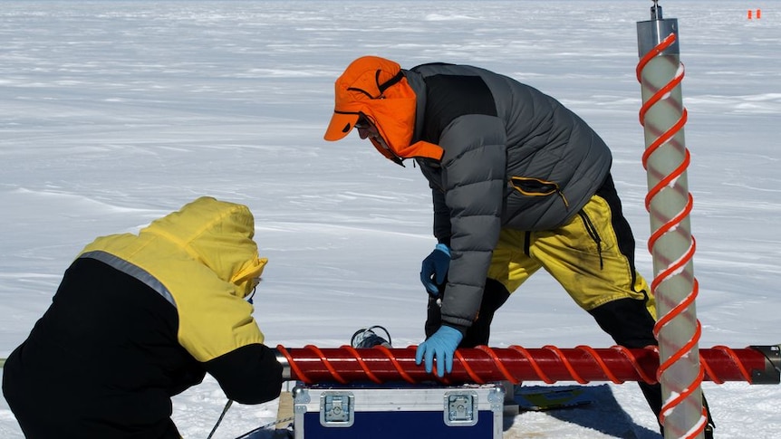 The bubbles in the ice provide researchers with a frozen record of the Earth's atmosphere.