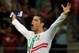 Cristiano Ronaldo celebrates the win over Czech Republic at Euro 2012.