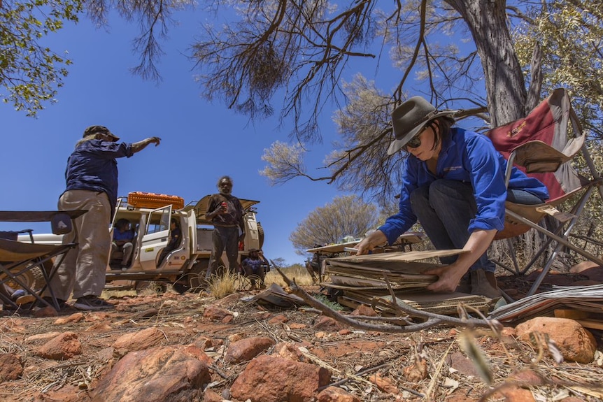 Indigenous rangers and Vanessa Westcott