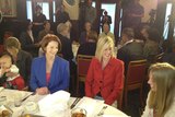 Julia Gillard and Katy Gallagher attend a breakfast at Old Parliament House.