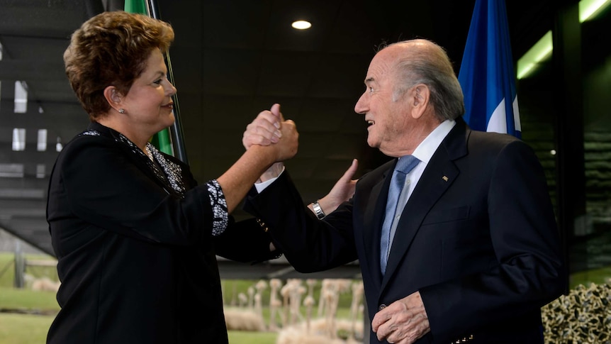 FIFA chief Sepp Blatter meets Brazil president Dilma Rousseff