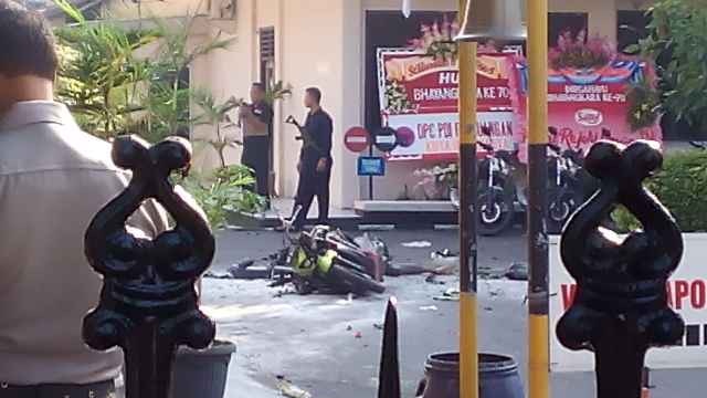 Scene of suicide attack in Solo, Indonesia