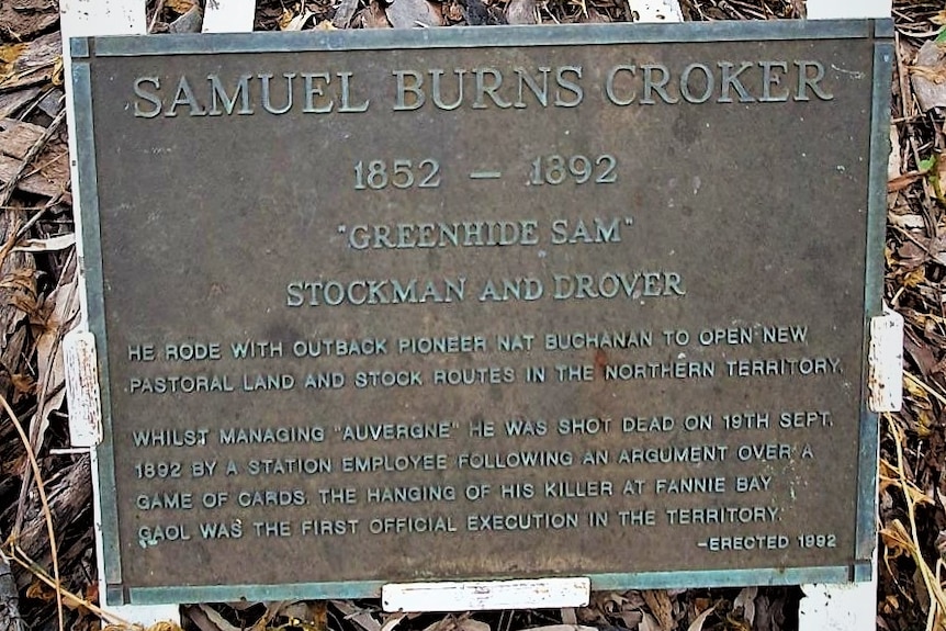 Portrait of a brass plaque for Samuel Burns Croker, 1852 - 1892.