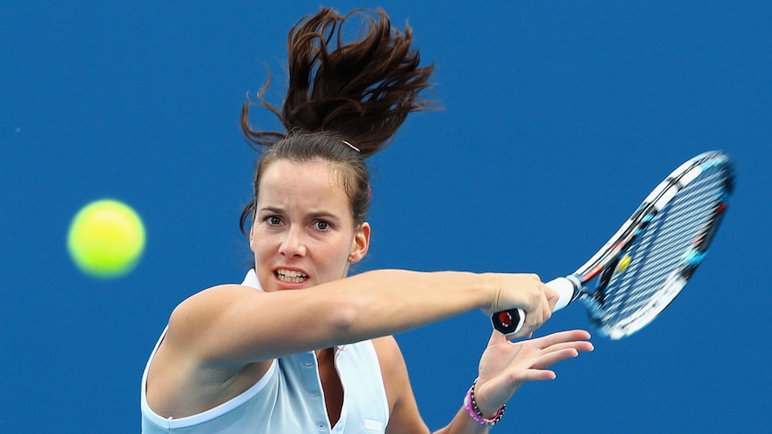 Three-set victory ... Jarmila Gajdosova returns a shot in Hobart (Robert Cianflone: Getty Images)