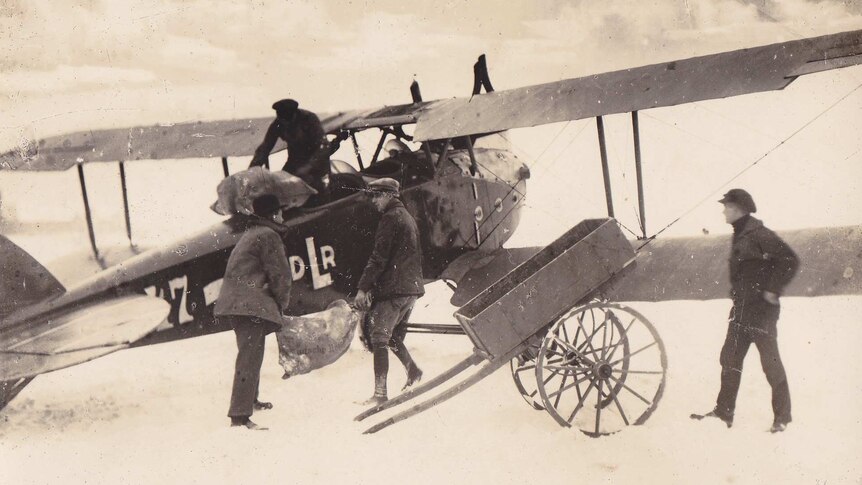 German WWI aircraft in snow