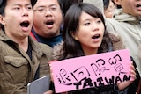 Students protest against Taiwan's trade pact with China