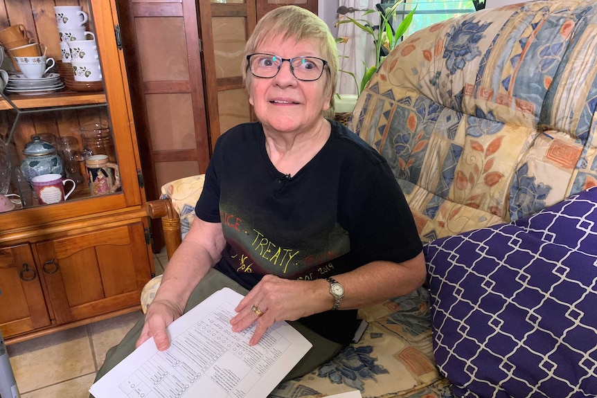 Robyne Burridge holds her aged care royal commission submission