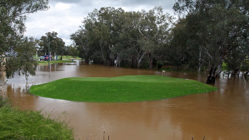 Flooded golf course at Warren