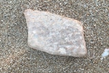A chunk of what looks like asbestos on the sand.