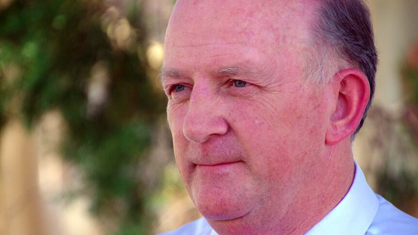 A head shot of John Day, talking about the Perth Children's Hospital.