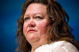 Gina Rinehart speaks at a CHOGM event in Perth.