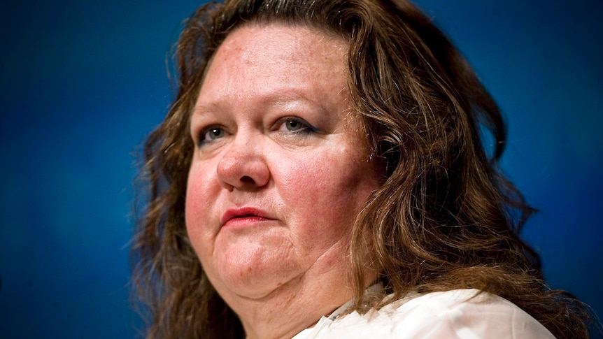 Gina Rinehart speaks at a CHOGM event in Perth.