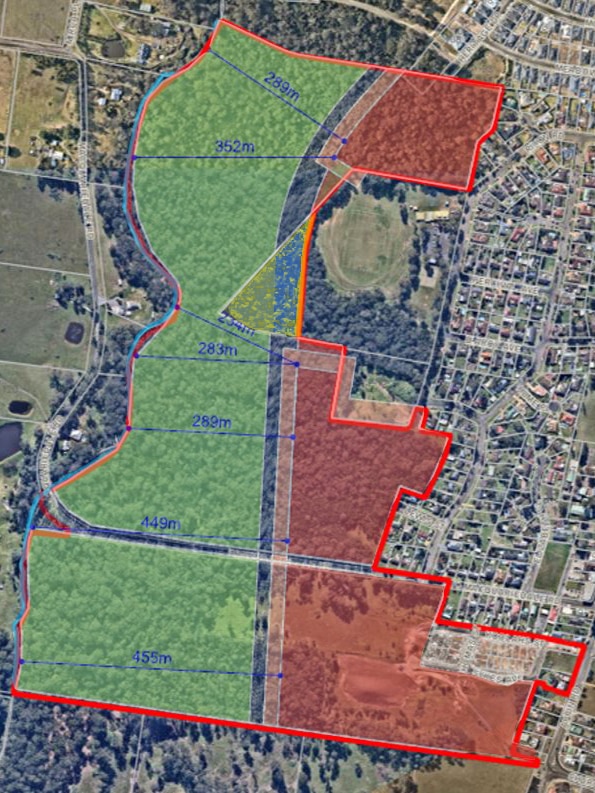 Map of Appin with showing how the Total Environment Centre expects the rezoning to work