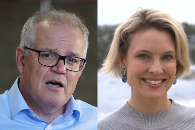 A composite image of Prime Minister Scott Morrison and Liberal candidate for Warringah Katherine Deves.