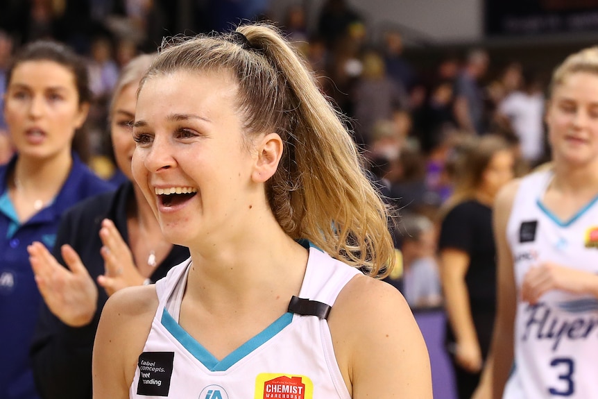 Stephanie Reid laughs after a win.