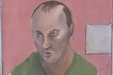 Court sketch of Douglas Jackway, who appeared in court via video link. Tues Feb 25, 2014