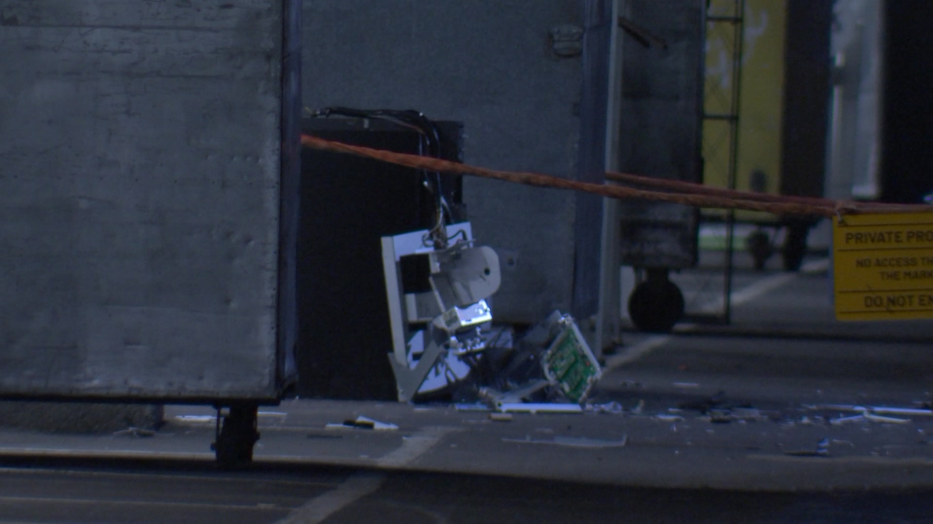 A damaged ATM.