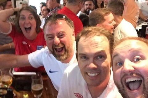 England fans react to the football team's win