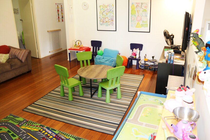 A small table and chairs in the middle of a play room inside Scope Family Centre in Nerang Queensland