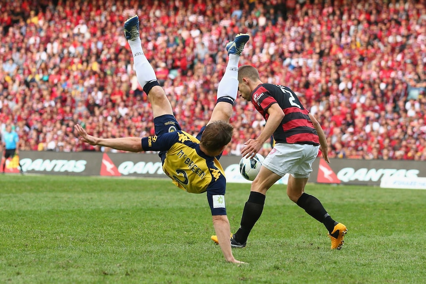 Daniel McBreen airborne after collision