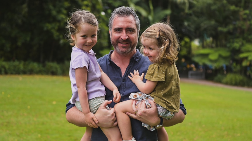 Mae and Rafi with dad