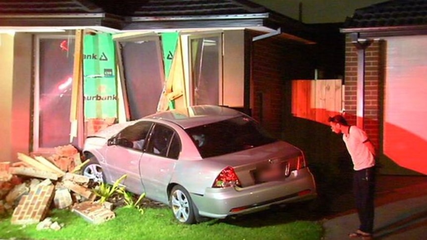 Amit Saraf says he and his wife were lucky not to be hurt after a car drove into their house
