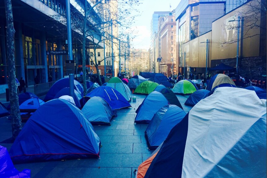 Tents in Martin Place