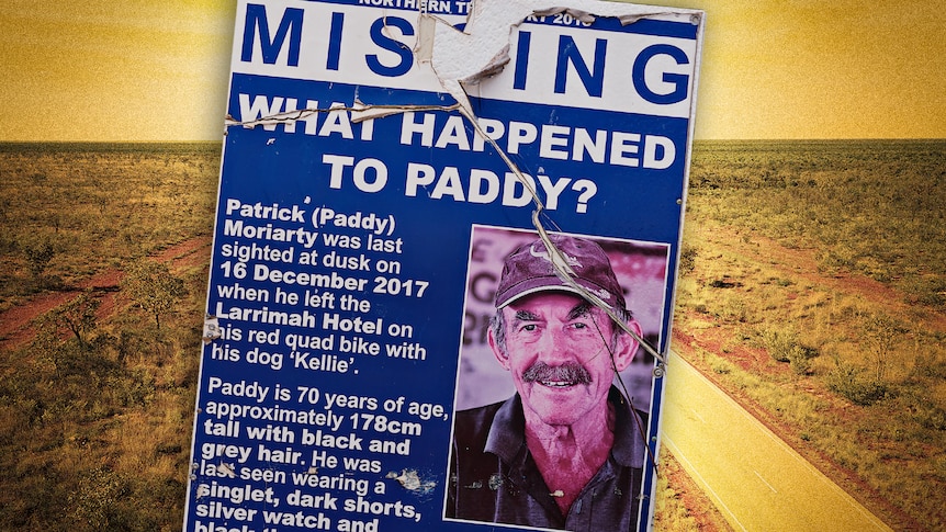 A photo of a man on a missing persons poster 
