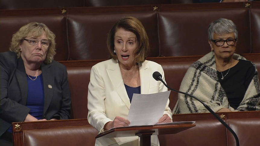 Nancy Pelosi's speech was the longest in the House on record (Photo: Reuters/US House TV)