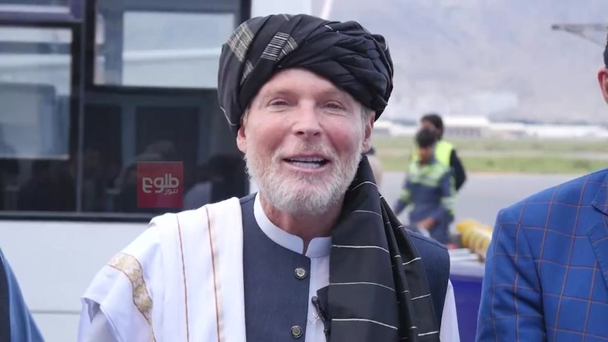 Former Taliban hostage Timothy Weeks dressed in Taliban clothing