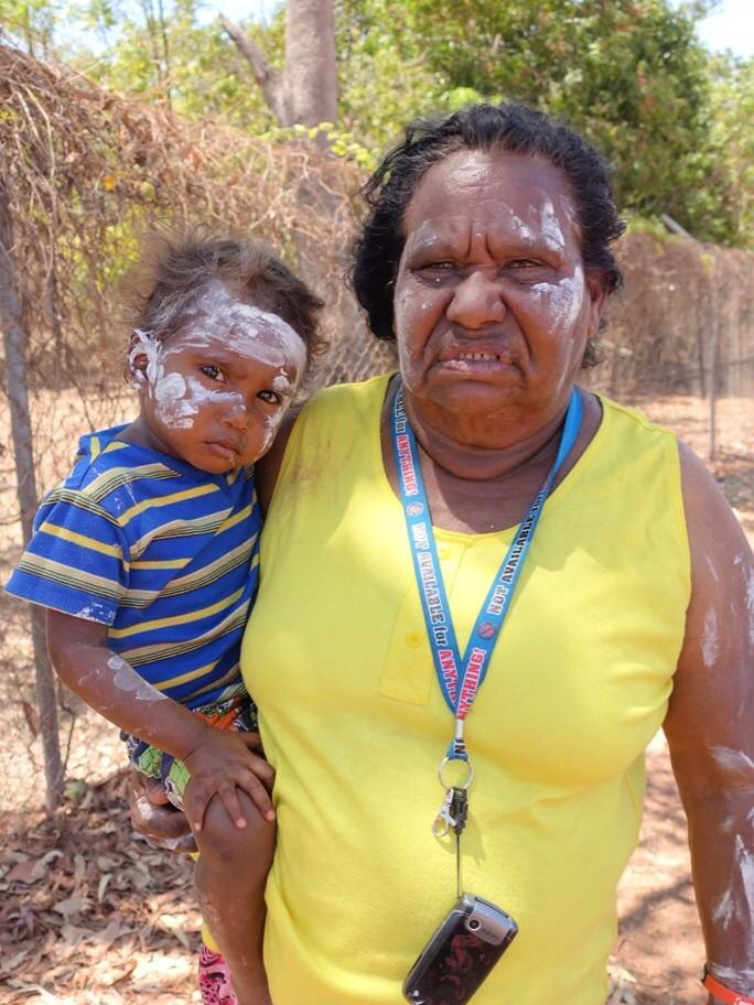 Shirley Simon (right) who said she used to harvest oysters from McArthur River, before mining operations in the area.