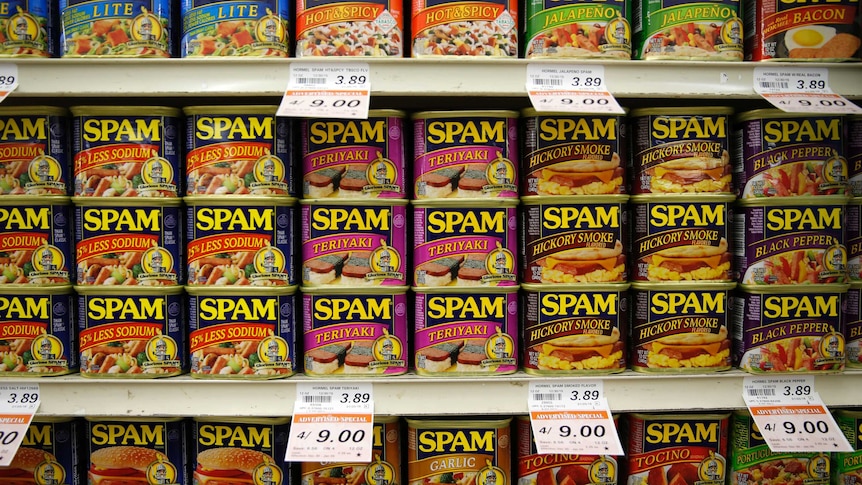 Spam on the shelves in Hawaii