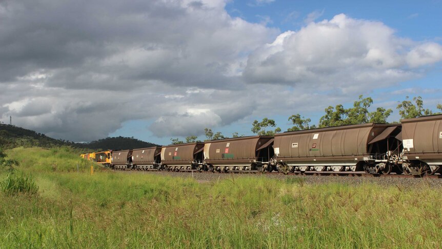 A coal train is bound for Abbot Point from the Bowen Basin