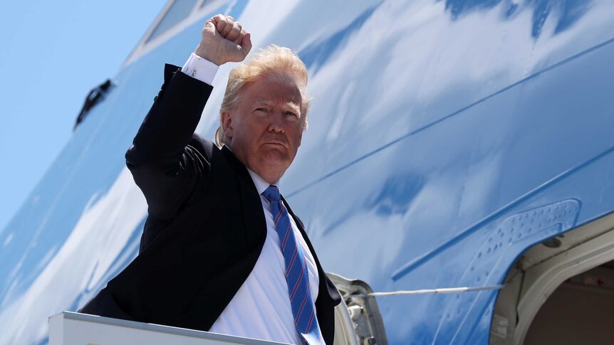 Donald Trump boards Air Force One