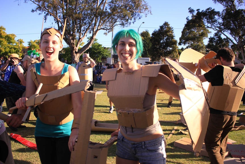 Two Boxwar warriors with their armour still largely intact.