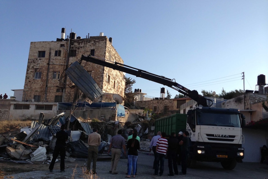 A demolition in Sheikh Jarrah