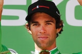 Michael Matthews celebrates in Tour de France green jersey