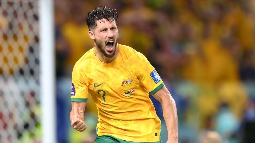Live: Australia scores shock 1-0 victory over Denmark to move through to the World Cup final 16
