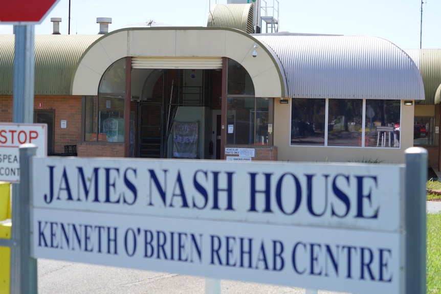 A close-up of the sign out the front of James Nash House
