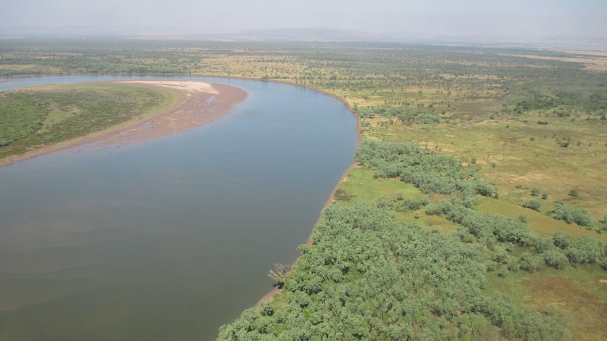 Aerial shot of the Ord River in the Kimberley