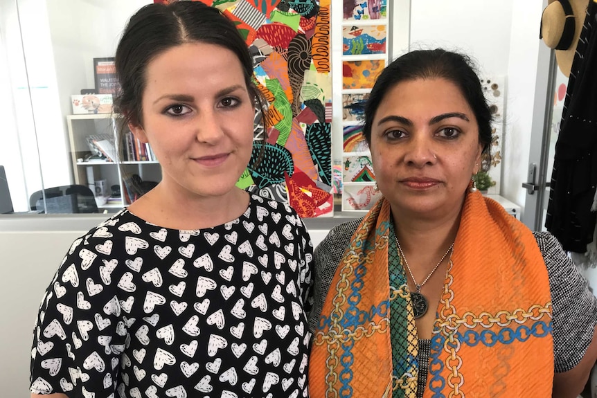 Childcare boss Rukmini Bose-Rahman with an employee