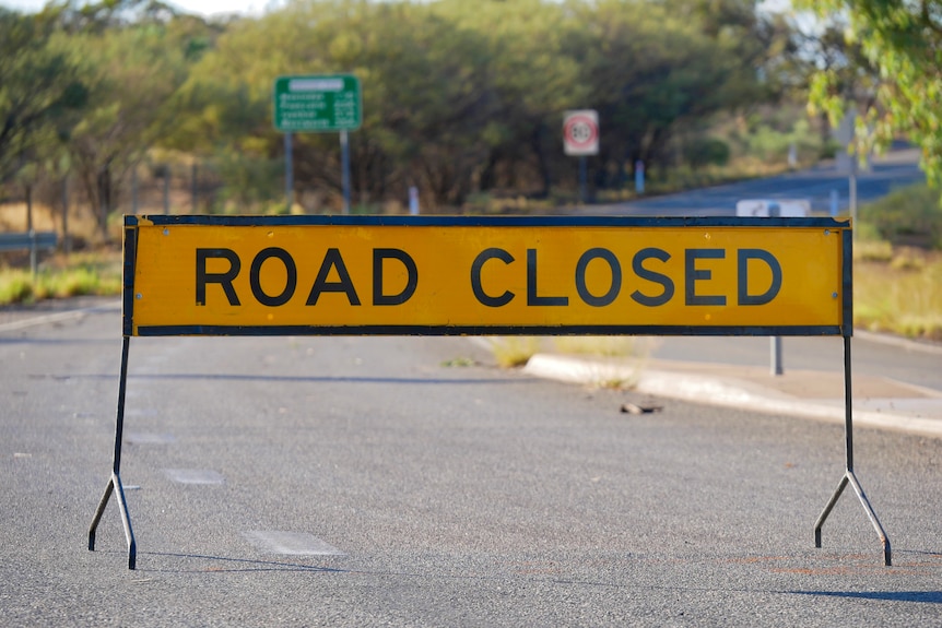 The Menindee road closed out of Broken Hill. 