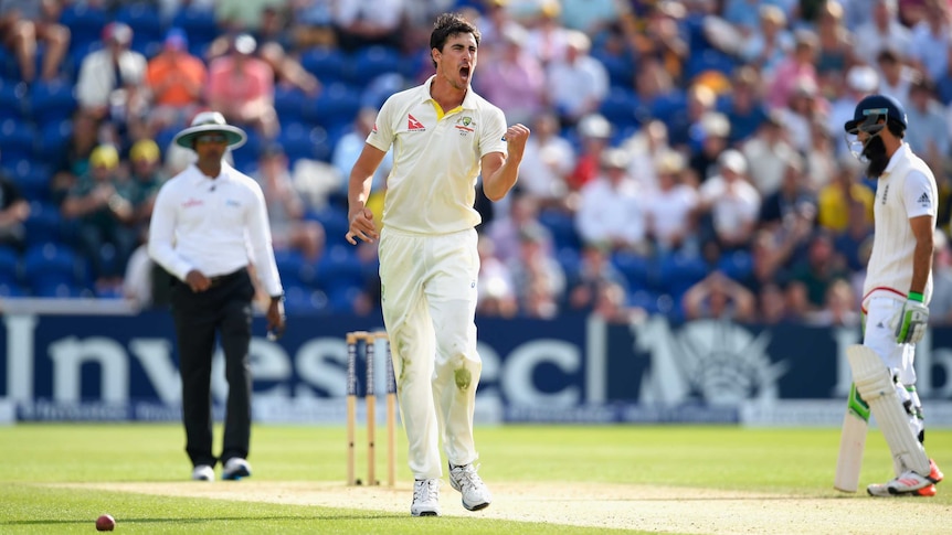 Starc celebrates Stokes dismissal