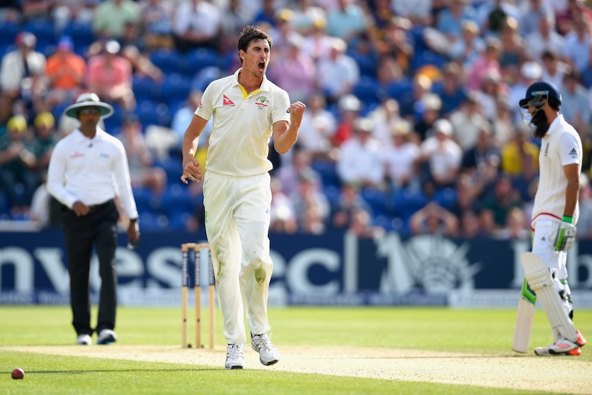 Starc celebrates Stokes dismissal