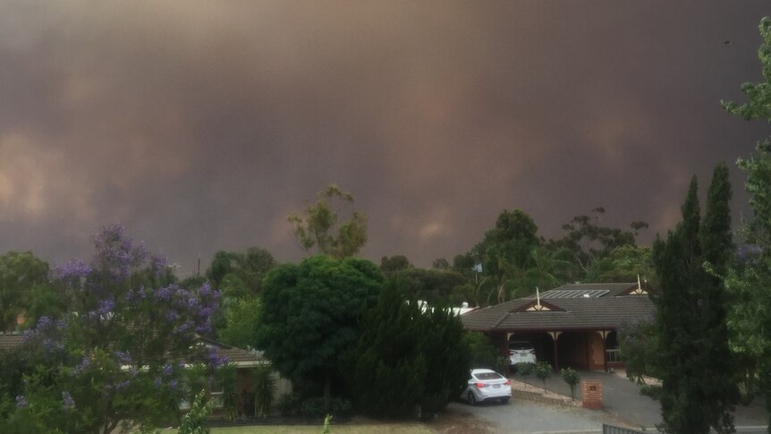 View of fire front from Gawler